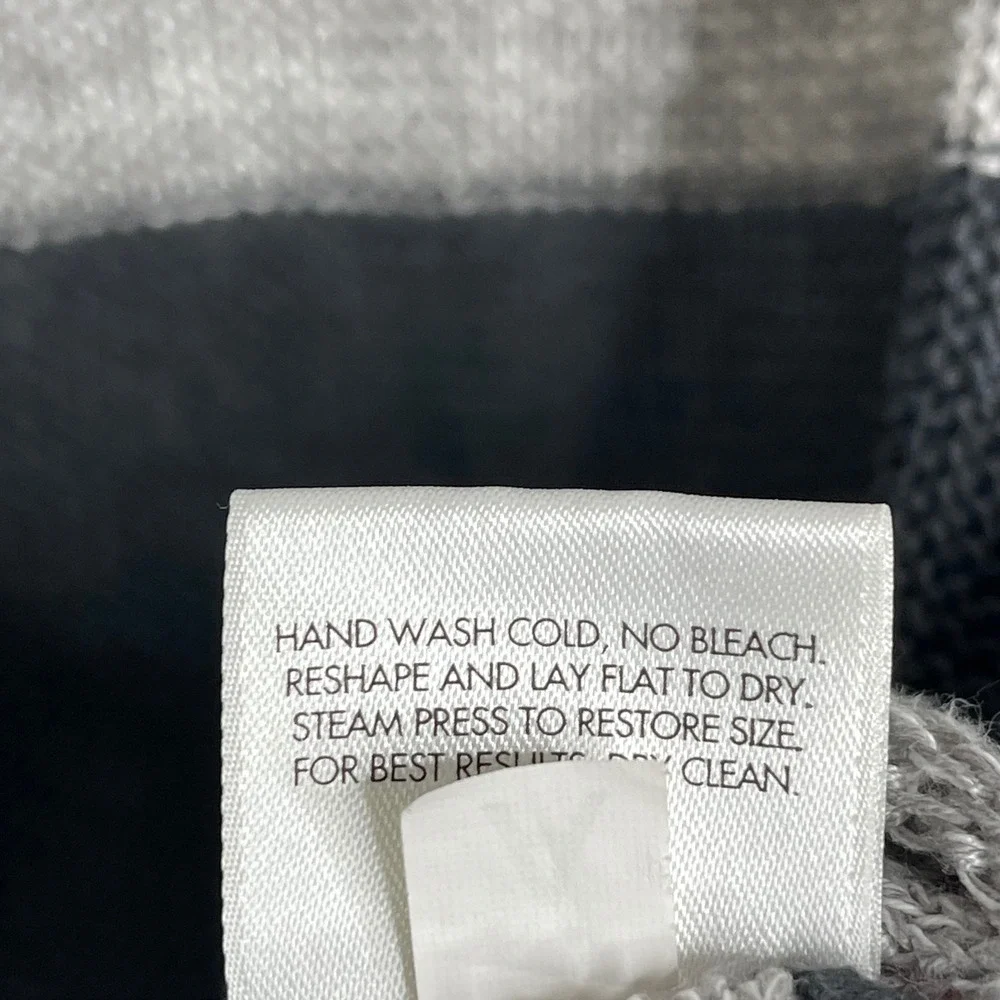 Eileen Fisher‎ 100% Organic Linen Sweater Womens S Grey Striped Lagenlook Knit - Picture 5 of 8